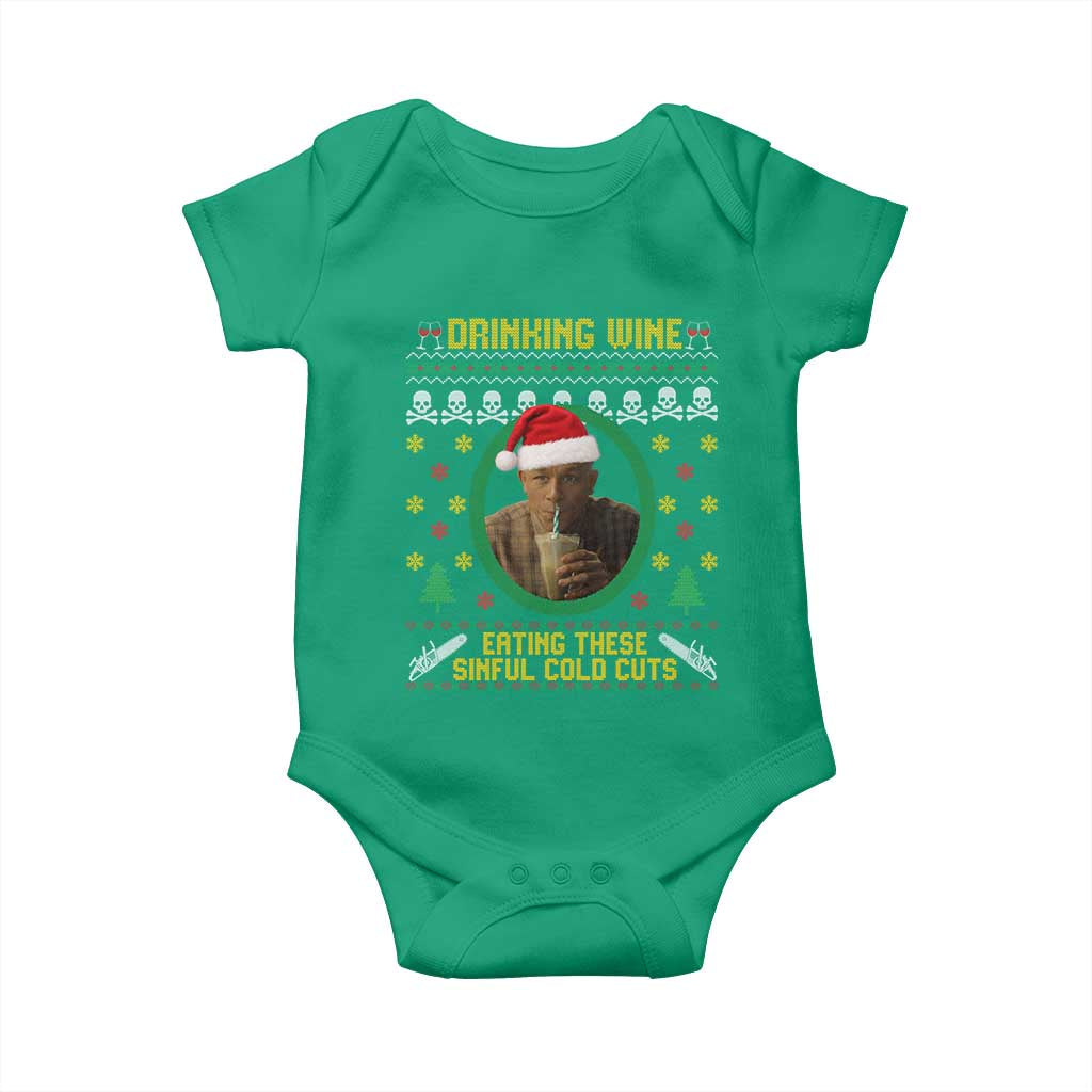 Ed Gein Christmas Baby Onesie Drinking Wine Eating These Sinful Cold Cuts TS14 Irish Green Print Your Wear