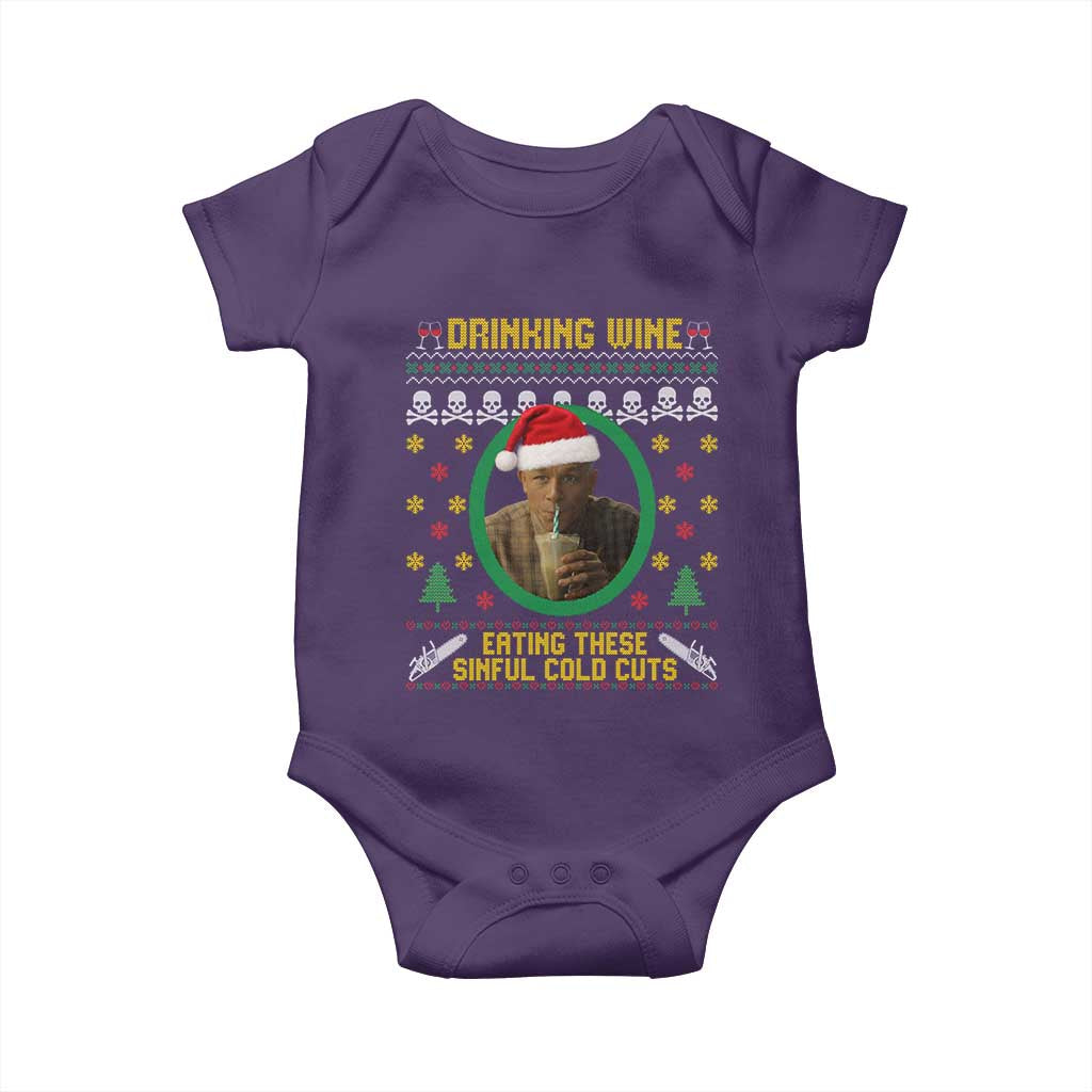 Ed Gein Christmas Baby Onesie Drinking Wine Eating These Sinful Cold Cuts TS14 Purple Print Your Wear