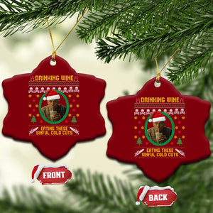 Ed Gein Christmas Ceramic Ornament Drinking Wine Eating These Sinful Cold Cuts TS14 Print Your Wear