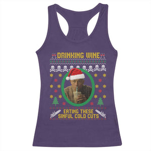 Ed Gein Christmas Racerback Tank Top Drinking Wine Eating These Sinful Cold Cuts TS14 Purple Print Your Wear