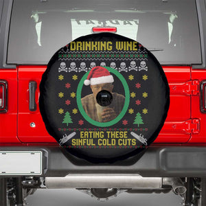 Ed Gein Christmas Spare Tire Cover Drinking Wine Eating These Sinful Cold Cuts TS14 Black Print Your Wear