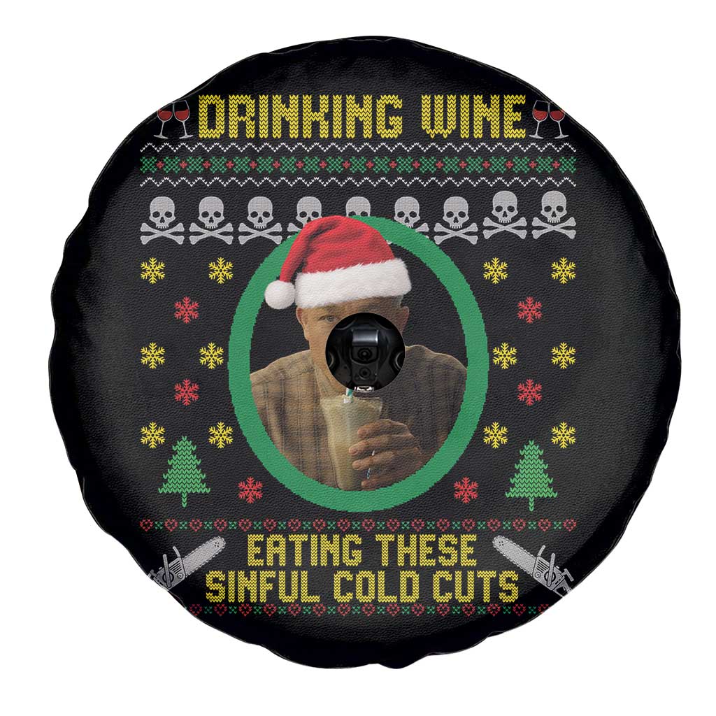 Ed Gein Christmas Spare Tire Cover Drinking Wine Eating These Sinful Cold Cuts TS14 Print Your Wear