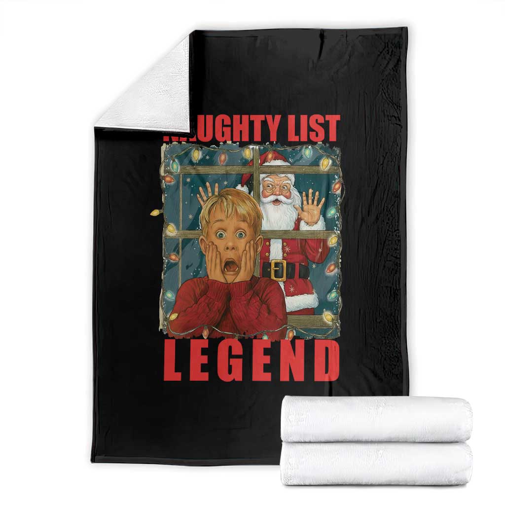 Santa Christmas Movie Funny Throw Blanket Naughty List Legend TS14 Black Print Your Wear