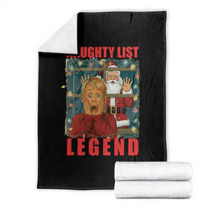 Santa Christmas Movie Funny Throw Blanket Naughty List Legend TS14 Black Print Your Wear
