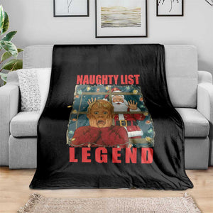 Santa Christmas Movie Funny Throw Blanket Naughty List Legend TS14 Print Your Wear