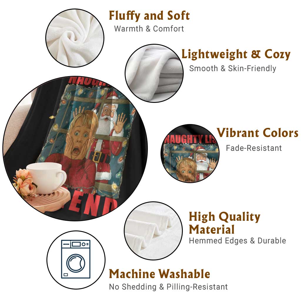 Santa Christmas Movie Funny Throw Blanket Naughty List Legend TS14 Print Your Wear