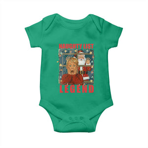 Santa Christmas Movie Funny Baby Onesie Naughty List Legend TS14 Irish Green Print Your Wear