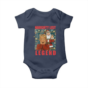 Santa Christmas Movie Funny Baby Onesie Naughty List Legend TS14 Navy Print Your Wear