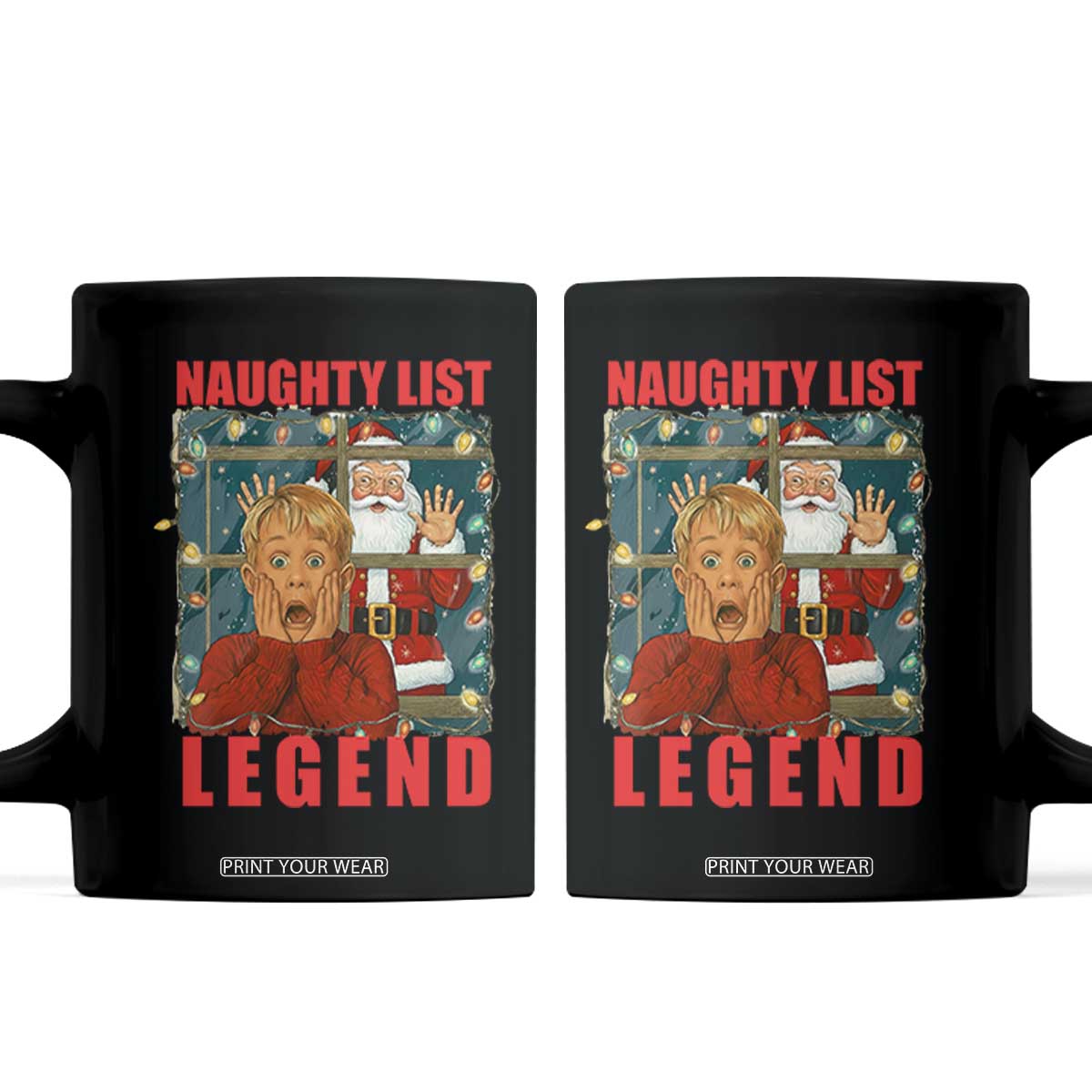 Santa Christmas Movie Funny Coffee Mug Naughty List Legend TS14 Black Print Your Wear