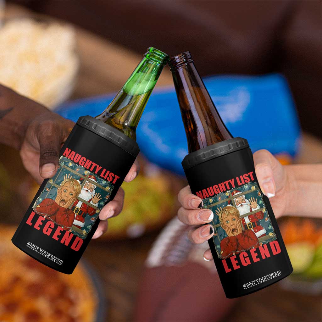 Santa Christmas Movie Funny 4 in 1 Can Cooler Tumbler Naughty List Legend TS14 Print Your Wear