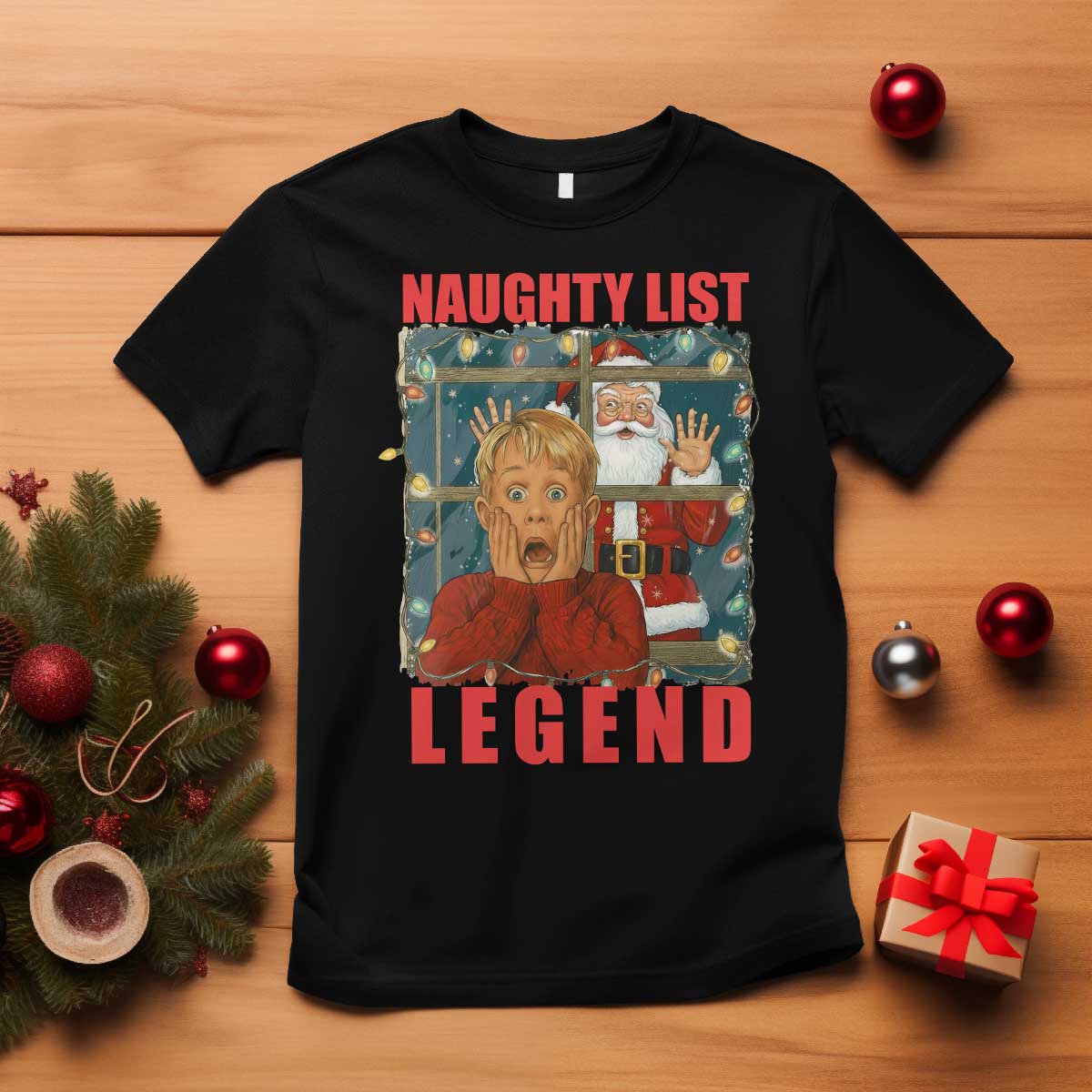 Santa Christmas Movie Funny T Shirt Naughty List Legend TS14 Black Print Your Wear