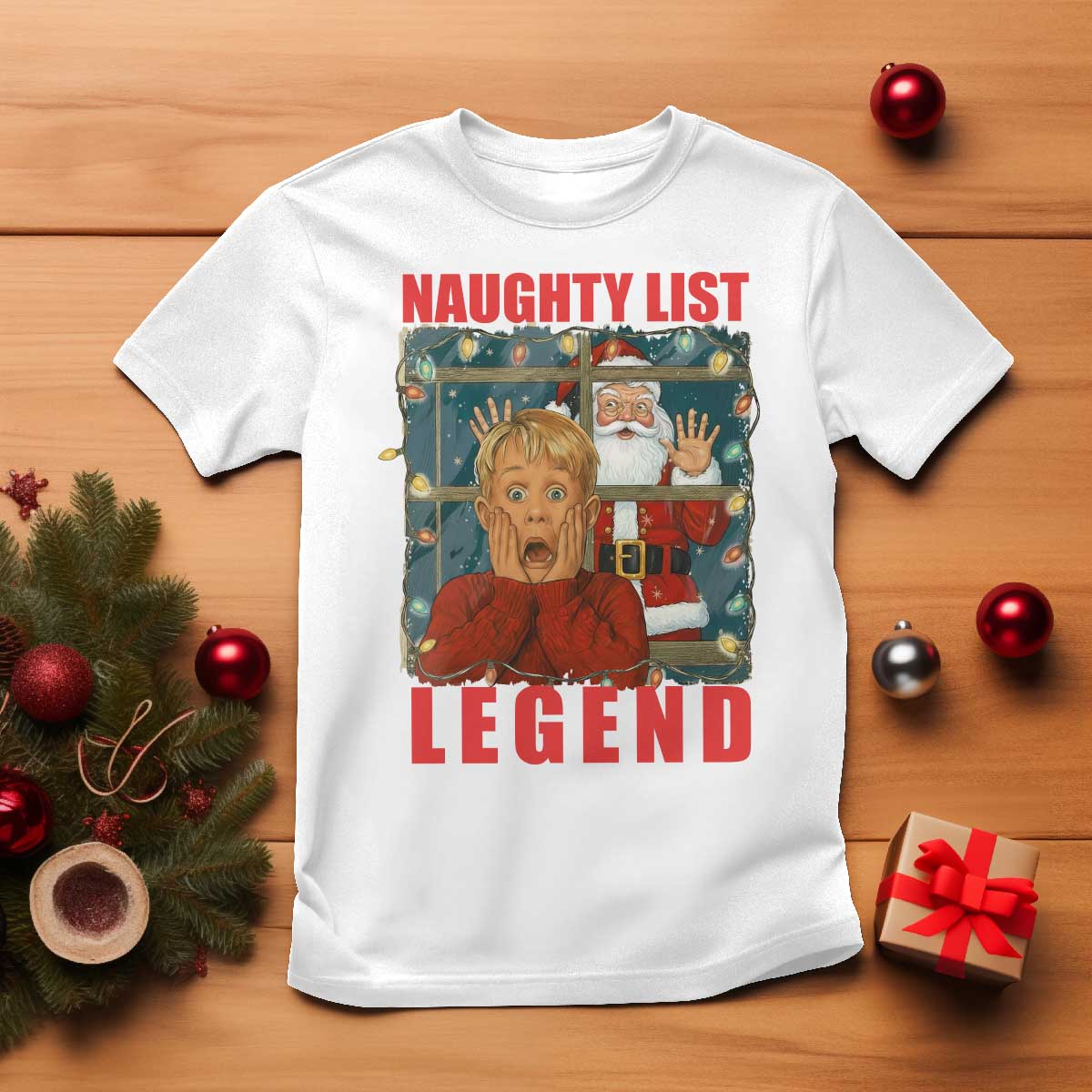 Santa Christmas Movie Funny T Shirt Naughty List Legend TS14 White Print Your Wear