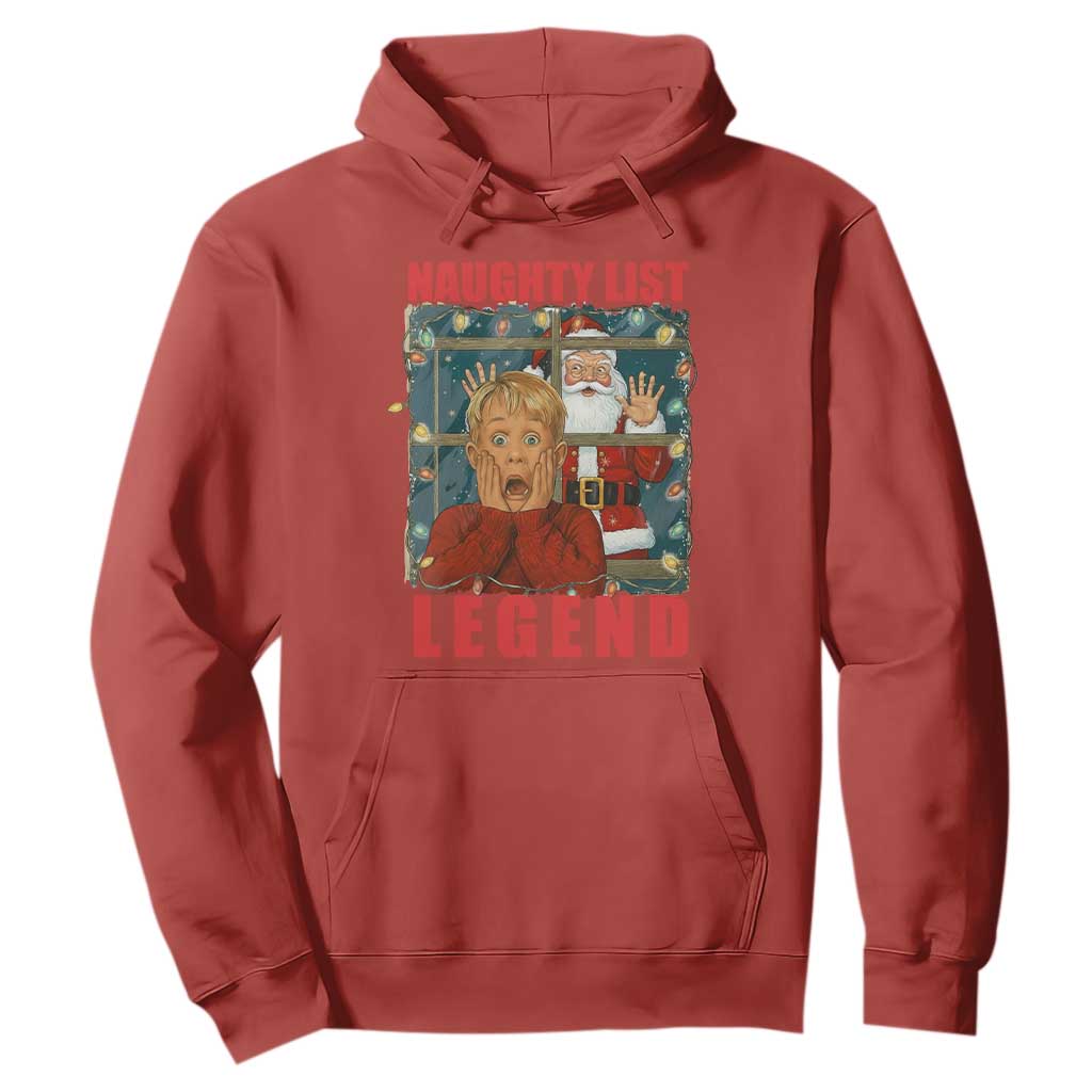 Santa Christmas Movie Funny Hoodie Naughty List Legend TS14 Red Print Your Wear