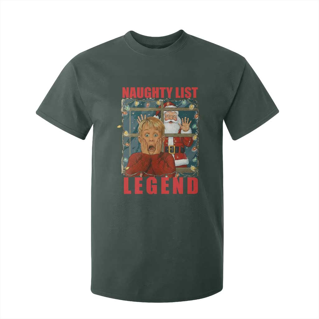 Santa Christmas Movie Funny T Shirt For Kid Naughty List Legend TS14 Dark Forest Green Print Your Wear