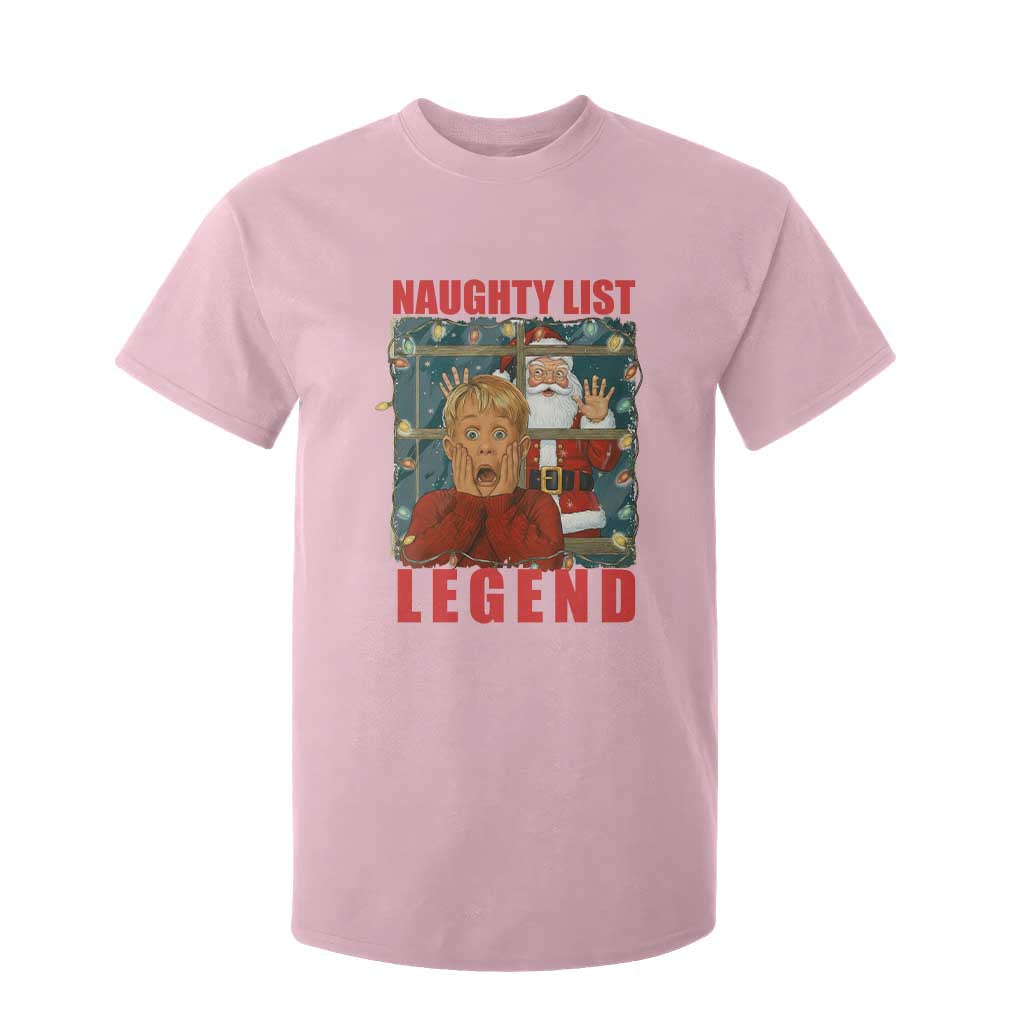 Santa Christmas Movie Funny T Shirt For Kid Naughty List Legend TS14 Light Pink Print Your Wear