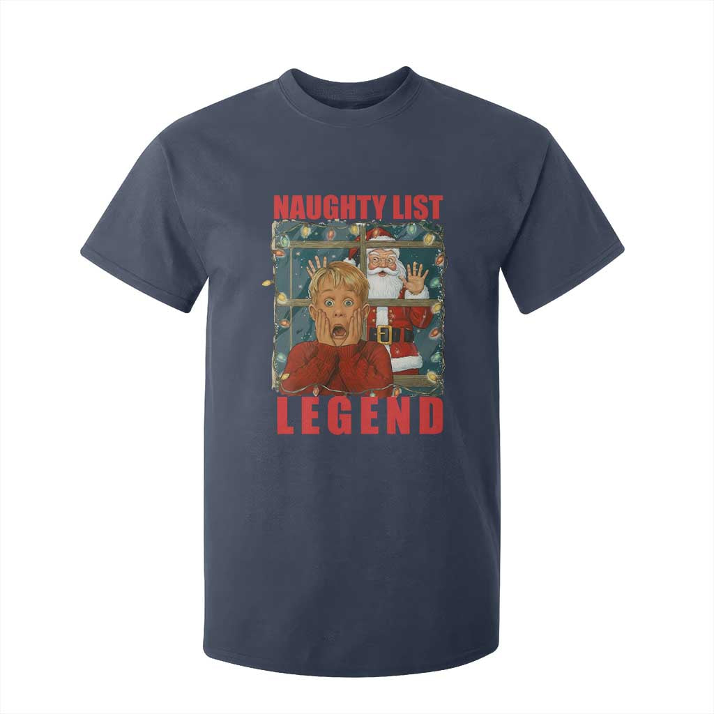 Santa Christmas Movie Funny T Shirt For Kid Naughty List Legend TS14 Navy Print Your Wear