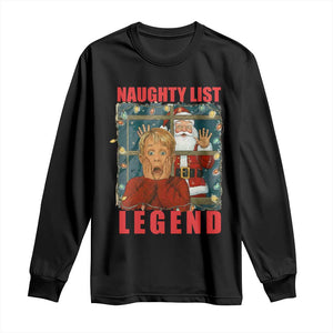 Santa Christmas Movie Funny Long Sleeve Shirt Naughty List Legend TS14 Black Print Your Wear