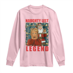 Santa Christmas Movie Funny Long Sleeve Shirt Naughty List Legend TS14 Light Pink Print Your Wear