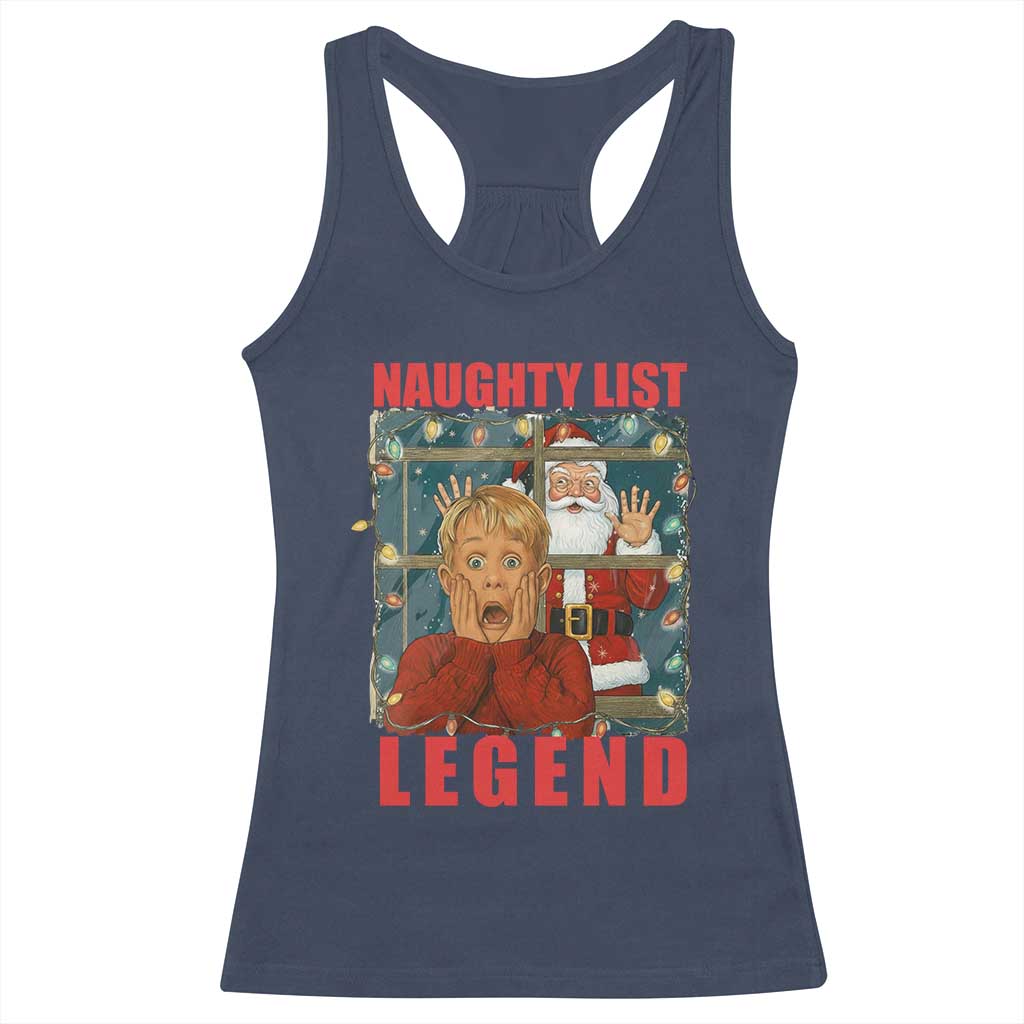 Santa Christmas Movie Funny Racerback Tank Top Naughty List Legend TS14 Navy Print Your Wear