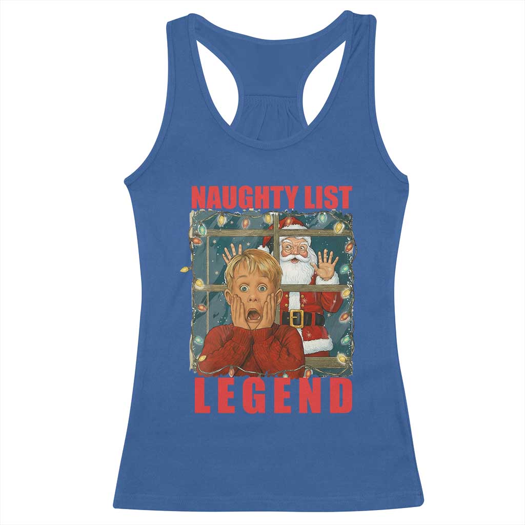 Santa Christmas Movie Funny Racerback Tank Top Naughty List Legend TS14 Royal Blue Print Your Wear