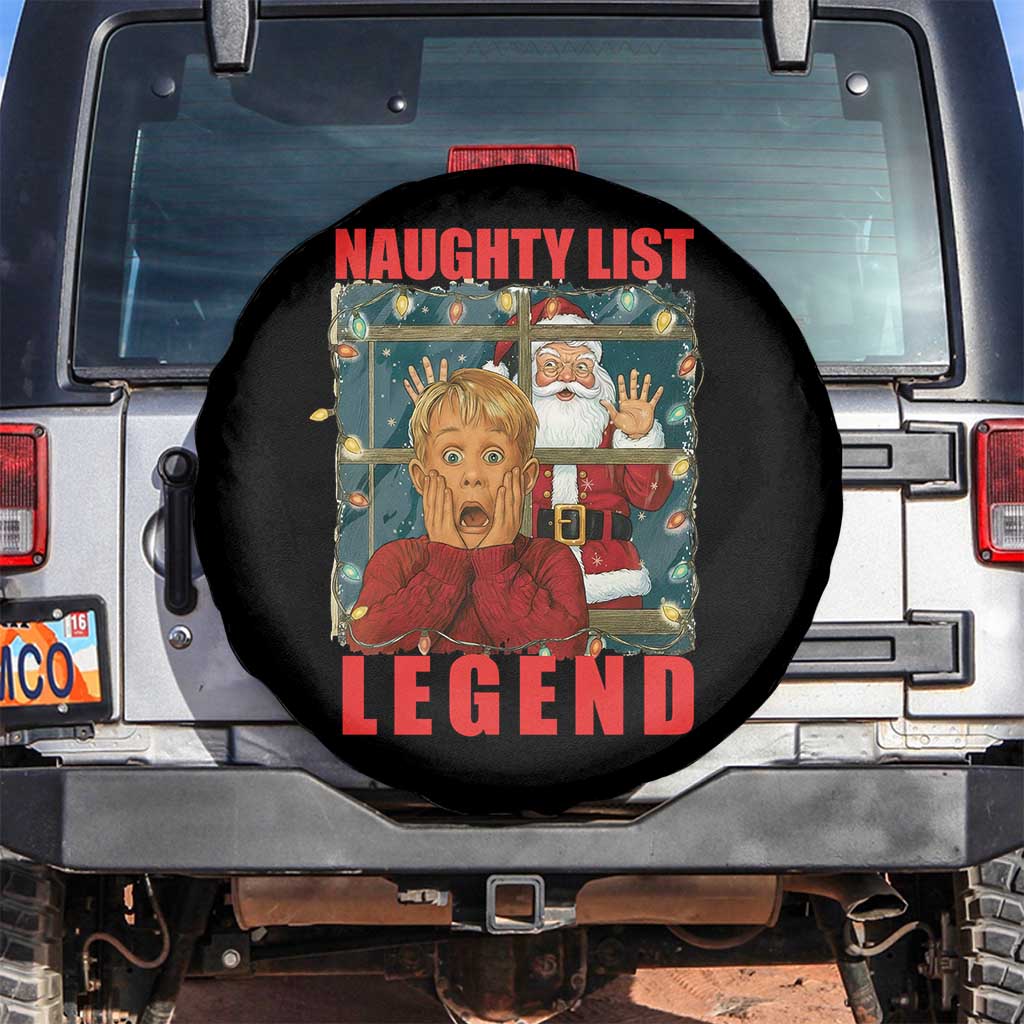 Santa Christmas Movie Funny Spare Tire Cover Naughty List Legend TS14 No hole Black Print Your Wear