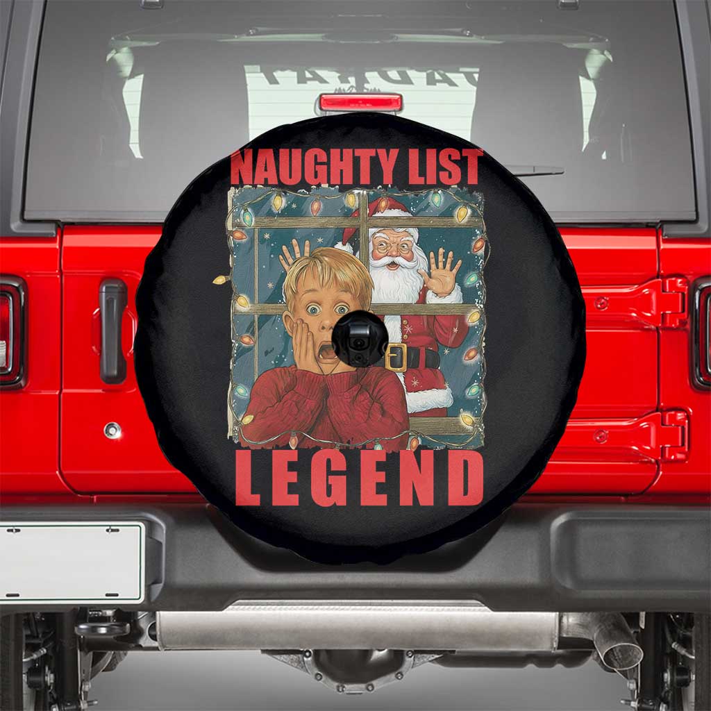 Santa Christmas Movie Funny Spare Tire Cover Naughty List Legend TS14 Black Print Your Wear