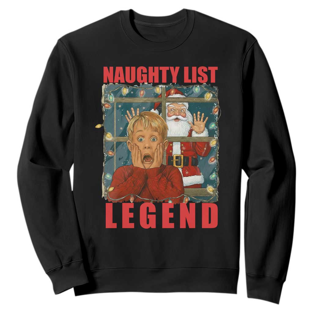 Santa Christmas Movie Funny Sweatshirt Naughty List Legend TS14 Black Print Your Wear