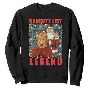 Santa Christmas Movie Funny Sweatshirt Naughty List Legend TS14 Black Print Your Wear