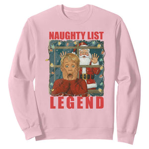 Santa Christmas Movie Funny Sweatshirt Naughty List Legend TS14 Light Pink Print Your Wear