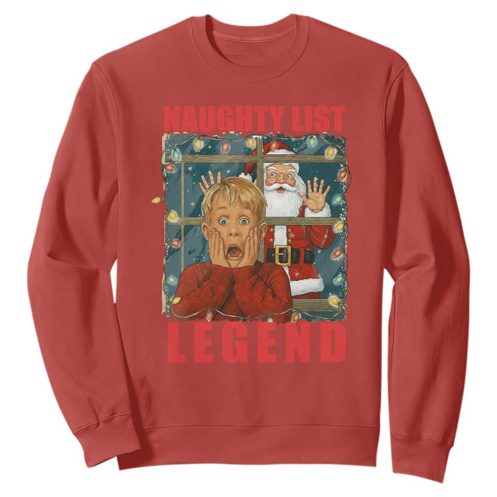 Santa Christmas Movie Funny Sweatshirt Naughty List Legend TS14 Red Print Your Wear