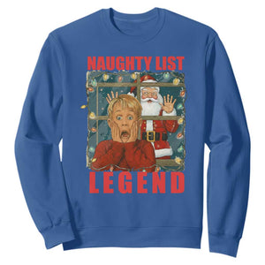 Santa Christmas Movie Funny Sweatshirt Naughty List Legend TS14 Royal Blue Print Your Wear