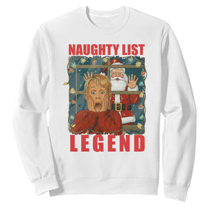 Santa Christmas Movie Funny Sweatshirt Naughty List Legend TS14 White Print Your Wear