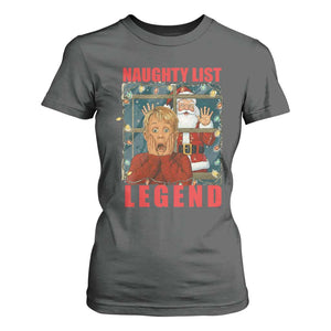 Santa Christmas Movie Funny T Shirt For Women Naughty List Legend TS14 Dark Heather Print Your Wear