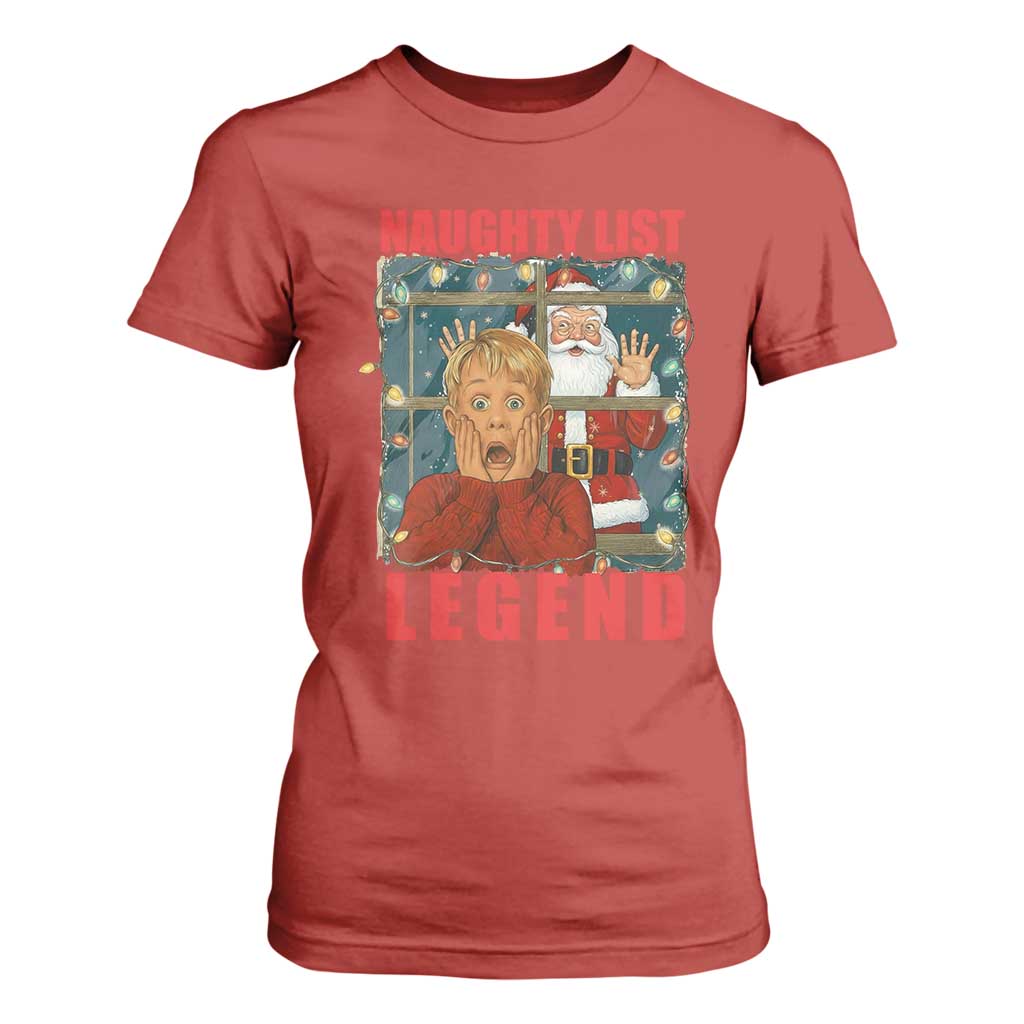 Santa Christmas Movie Funny T Shirt For Women Naughty List Legend TS14 Red Print Your Wear