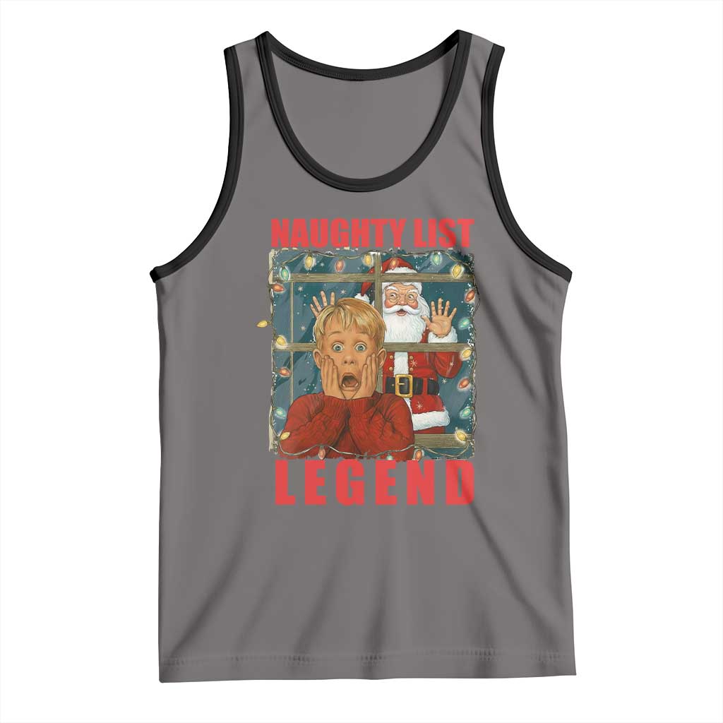 Santa Christmas Movie Funny Tank Top Naughty List Legend TS14 Deep Heather Black Print Your Wear