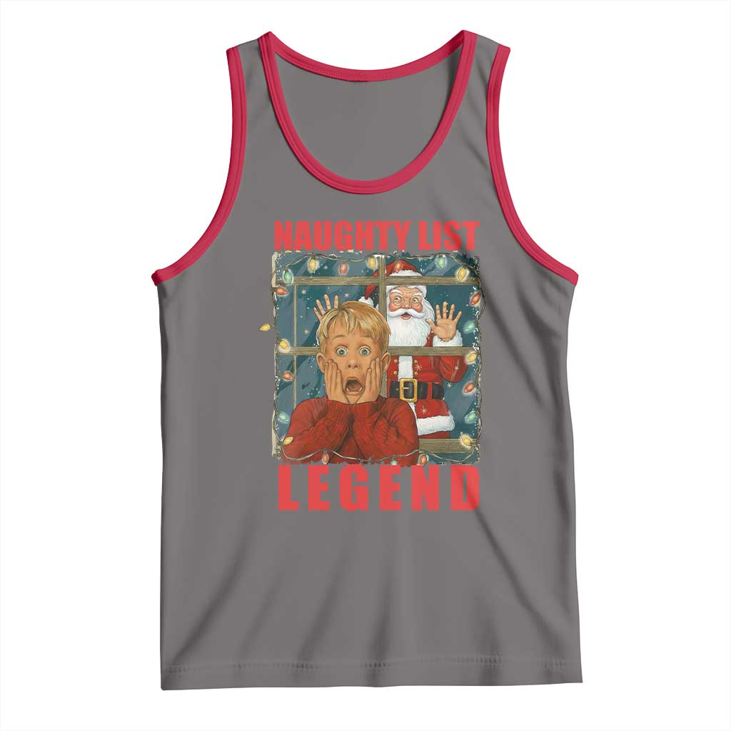 Santa Christmas Movie Funny Tank Top Naughty List Legend TS14 Deep Heather Red Print Your Wear