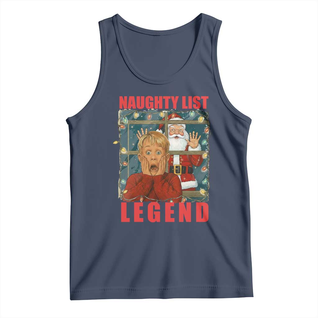 Santa Christmas Movie Funny Tank Top Naughty List Legend TS14 Navy Print Your Wear