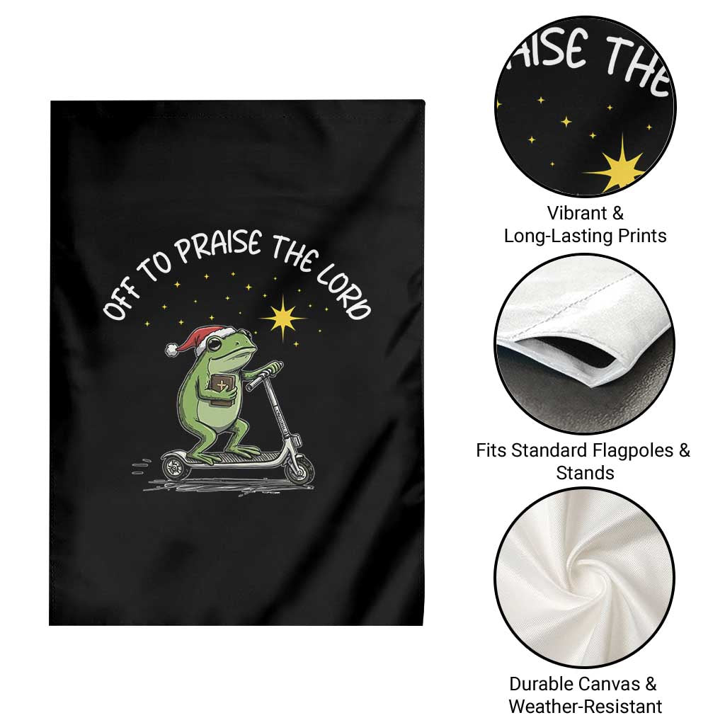 Funny Frog Christian Garden Flag Off To Praise The Lord TS14 Print Your Wear