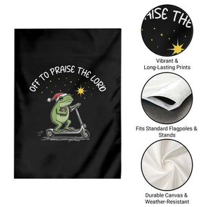 Funny Frog Christian Garden Flag Off To Praise The Lord TS14 Print Your Wear