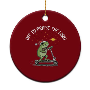 Funny Frog Christian Ceramic Ornament Off To Praise The Lord TS14 1pc Red Print Your Wear