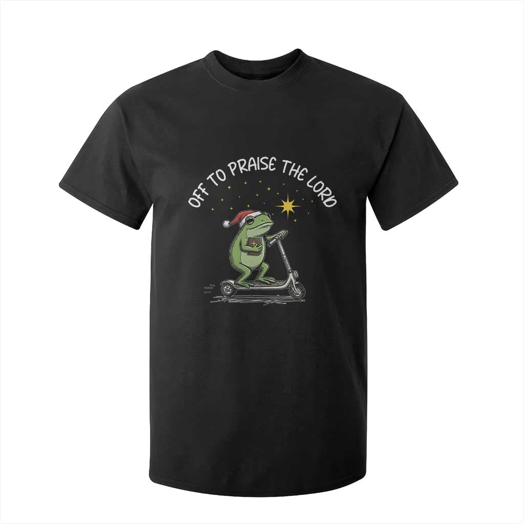 Funny Frog Christian T Shirt For Kid Off To Praise The Lord TS14 Black Print Your Wear
