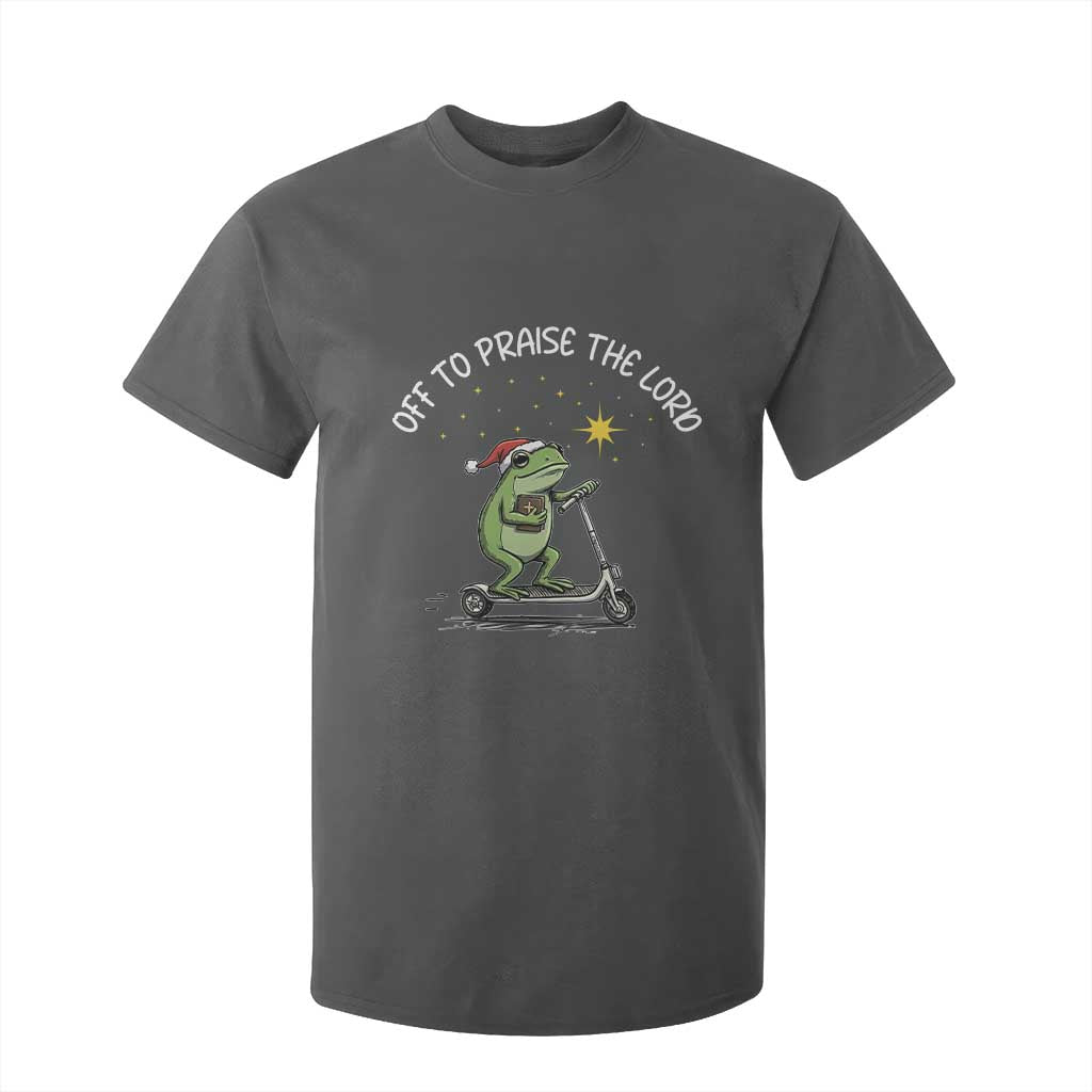 Funny Frog Christian T Shirt For Kid Off To Praise The Lord TS14 Dark Heather Print Your Wear
