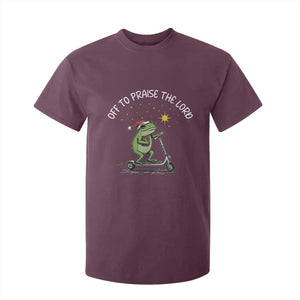 Funny Frog Christian T Shirt For Kid Off To Praise The Lord TS14 Maroon Print Your Wear