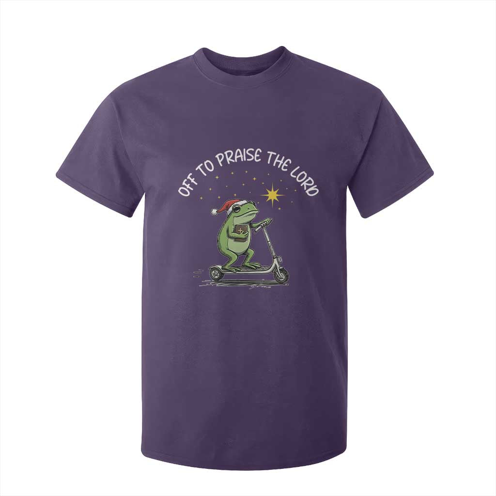 Funny Frog Christian T Shirt For Kid Off To Praise The Lord TS14 Purple Print Your Wear