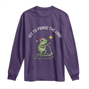 Funny Frog Christian Long Sleeve Shirt Off To Praise The Lord TS14 Purple Print Your Wear