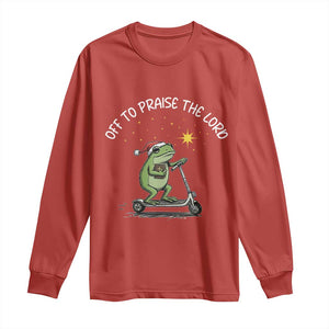 Funny Frog Christian Long Sleeve Shirt Off To Praise The Lord TS14 Red Print Your Wear