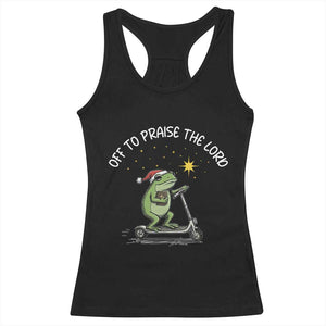Funny Frog Christian Racerback Tank Top Off To Praise The Lord TS14 Black Print Your Wear