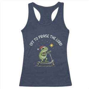 Funny Frog Christian Racerback Tank Top Off To Praise The Lord TS14 Navy Print Your Wear