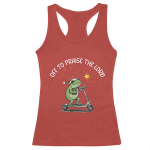 Funny Frog Christian Racerback Tank Top Off To Praise The Lord TS14 Red Print Your Wear