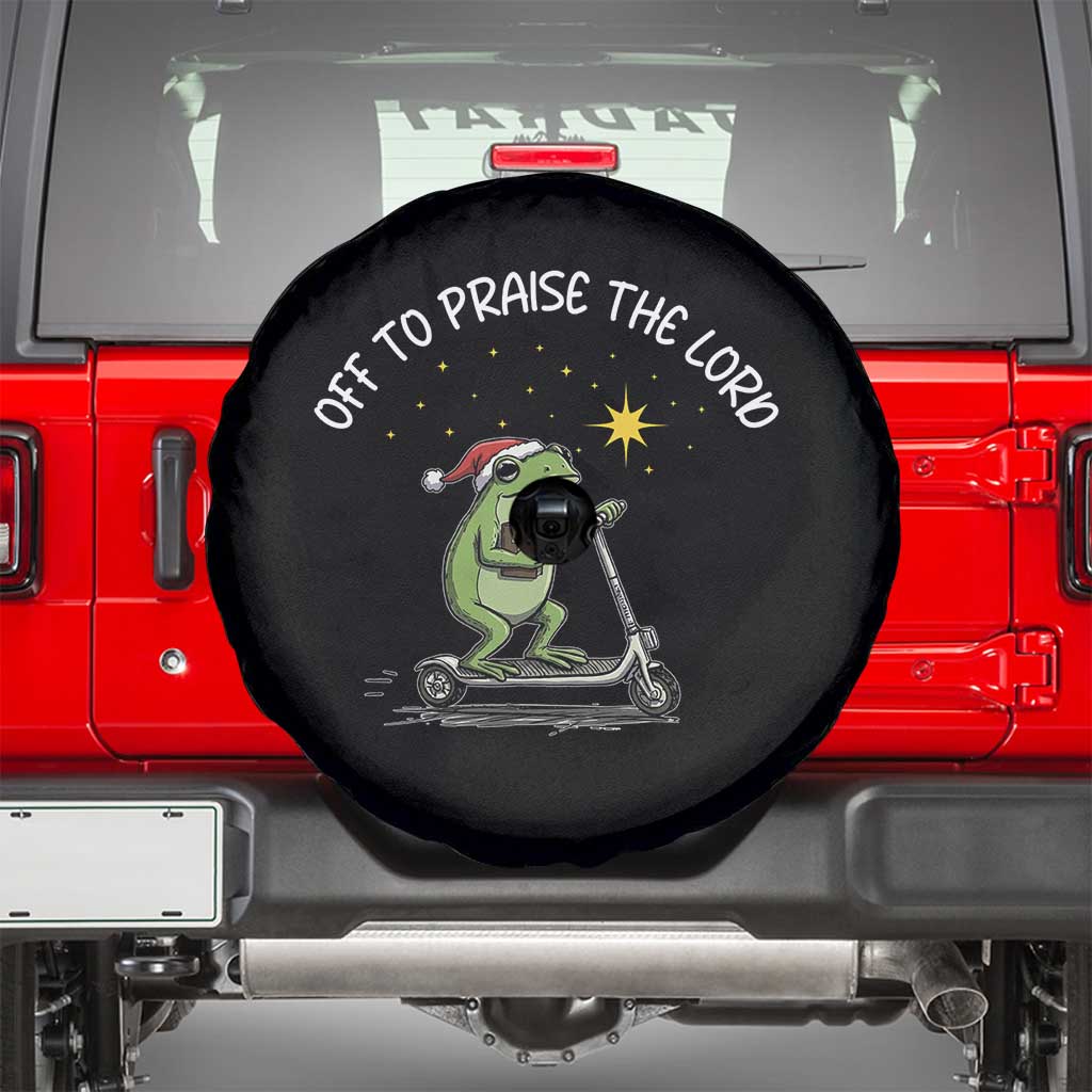 Funny Frog Christian Spare Tire Cover Off To Praise The Lord TS14 Black Print Your Wear